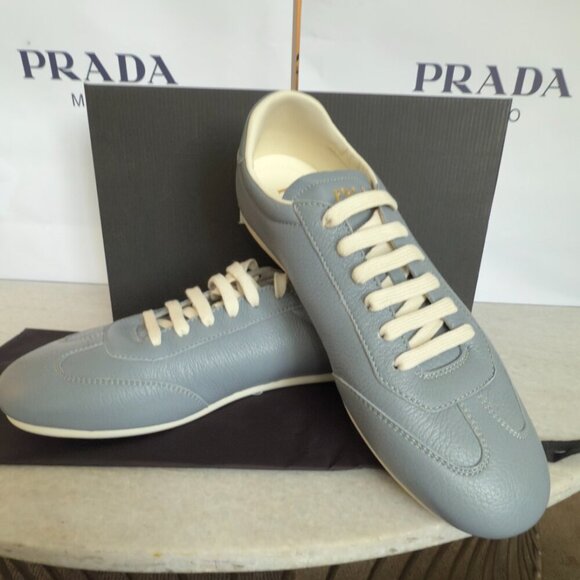 Prada 2EG430 White Deer Leather Men's Sneakers, Size Prada 10, 10.5, 11 - Picture 8 of 12